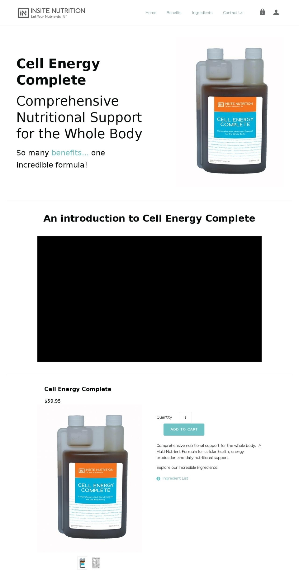 insitenutrition.com shopify website screenshot
