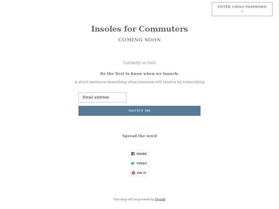 insoles-for-commuters.co.uk shopify website screenshot