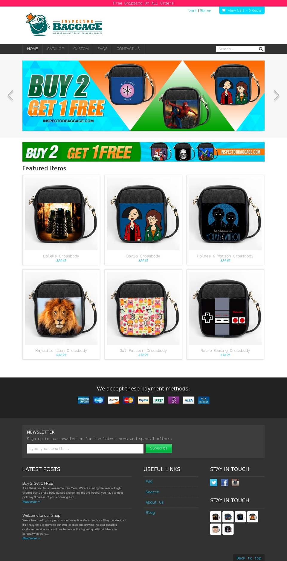 inspectorbaggage.com shopify website screenshot