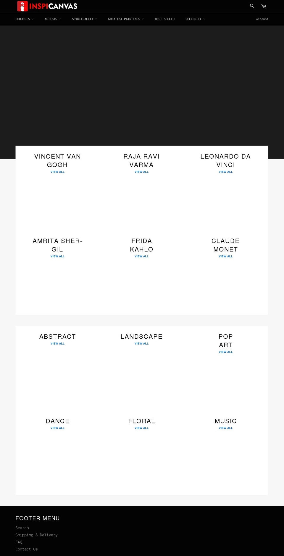 inspicanvas.com — Shopify storefront screenshot