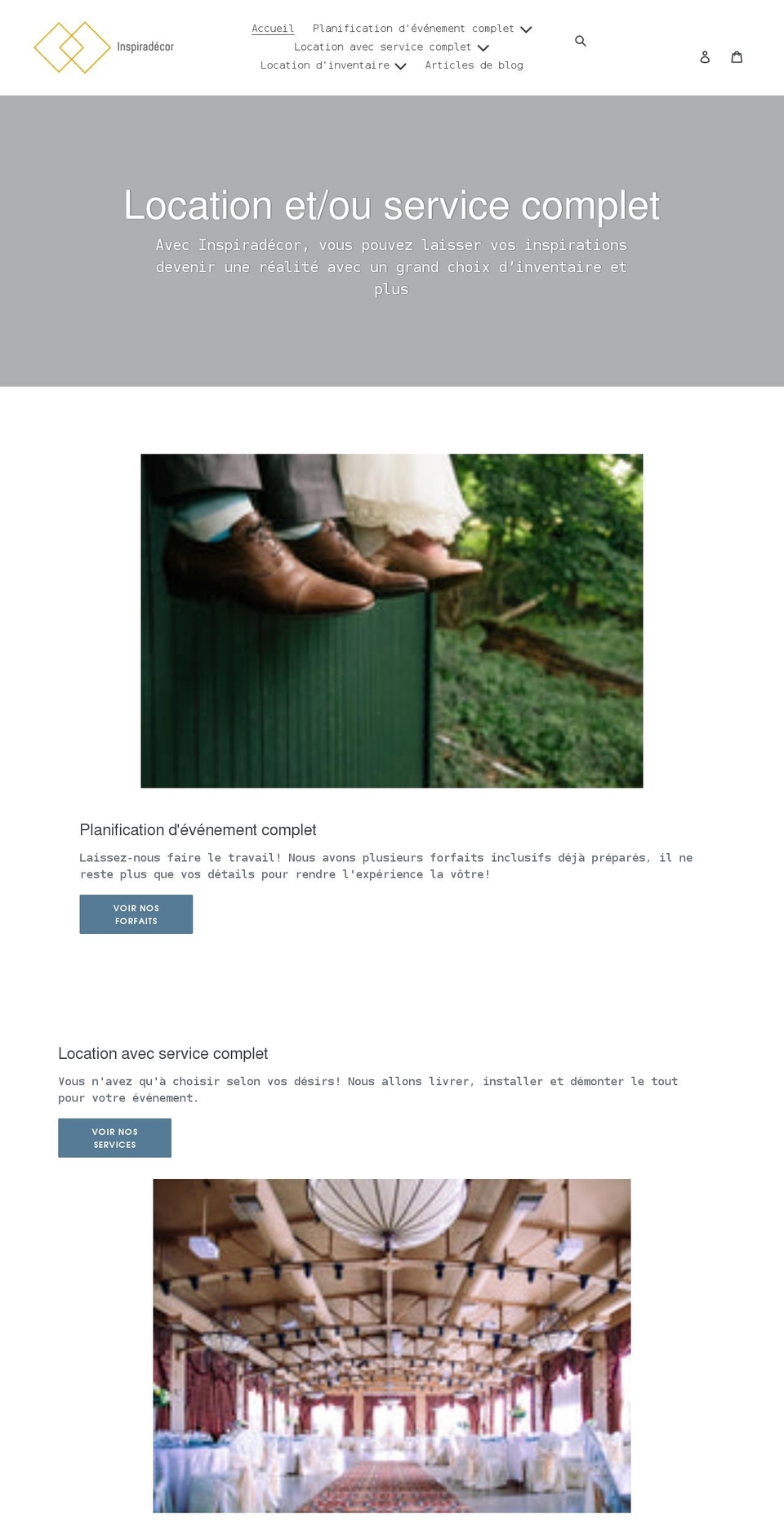 inspiradecor.ca shopify website screenshot