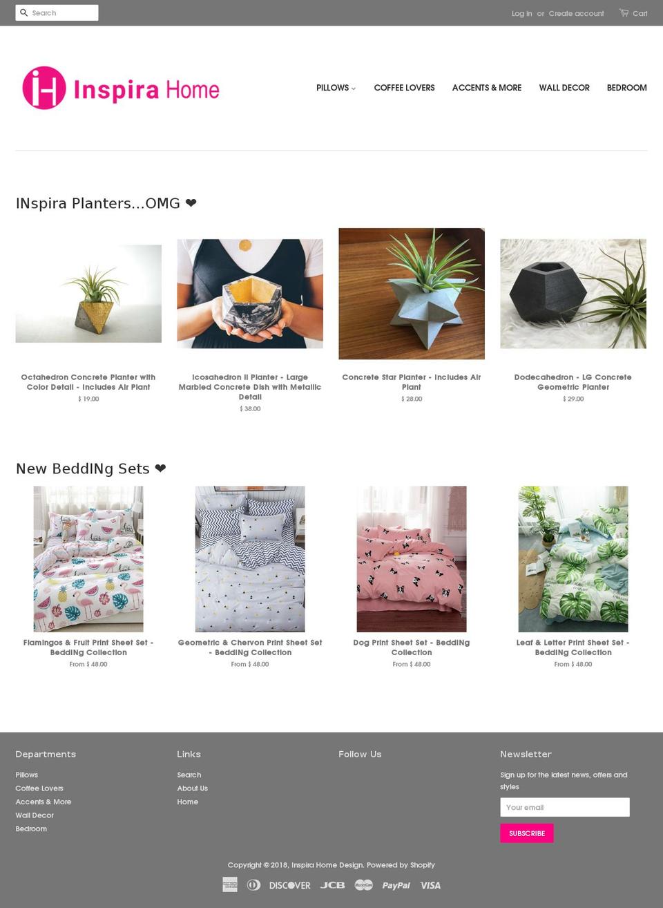 inspirahomedesign.com — Shopify storefront screenshot