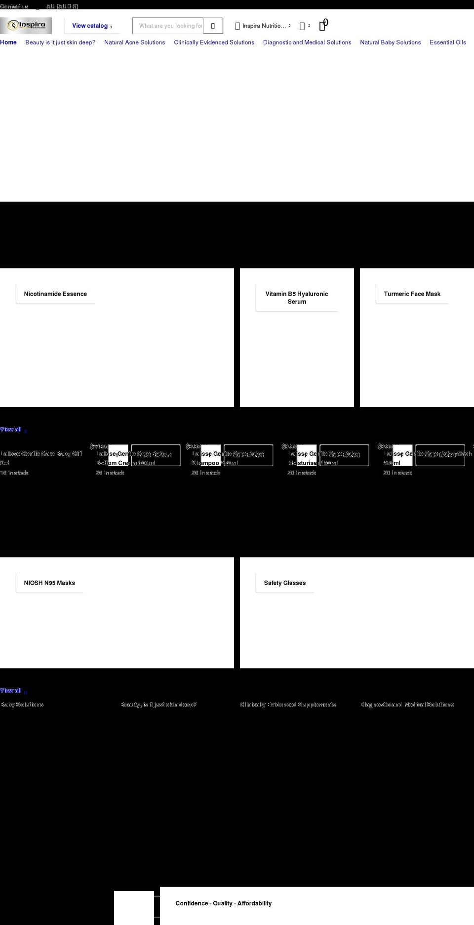 inspiranutritionals.com shopify website screenshot