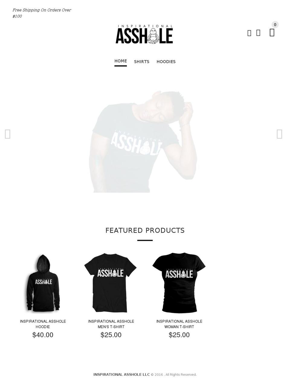 inspirationalasshole.com shopify website screenshot