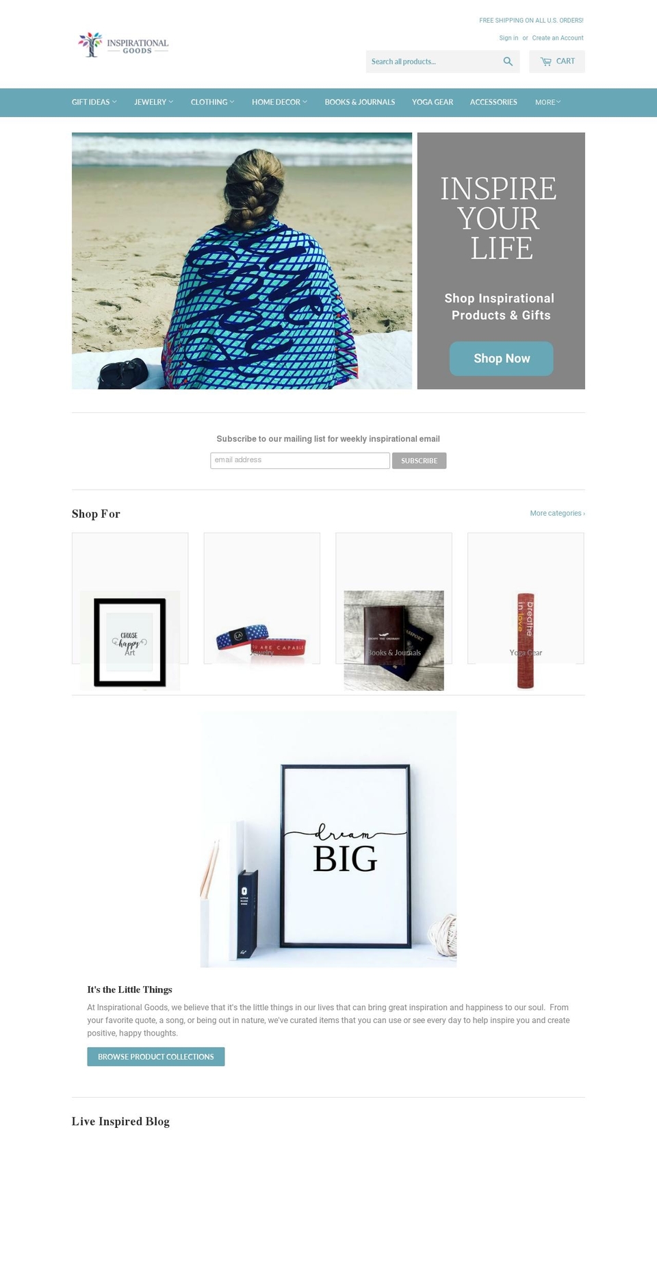 inspirationalgoods.com shopify website screenshot