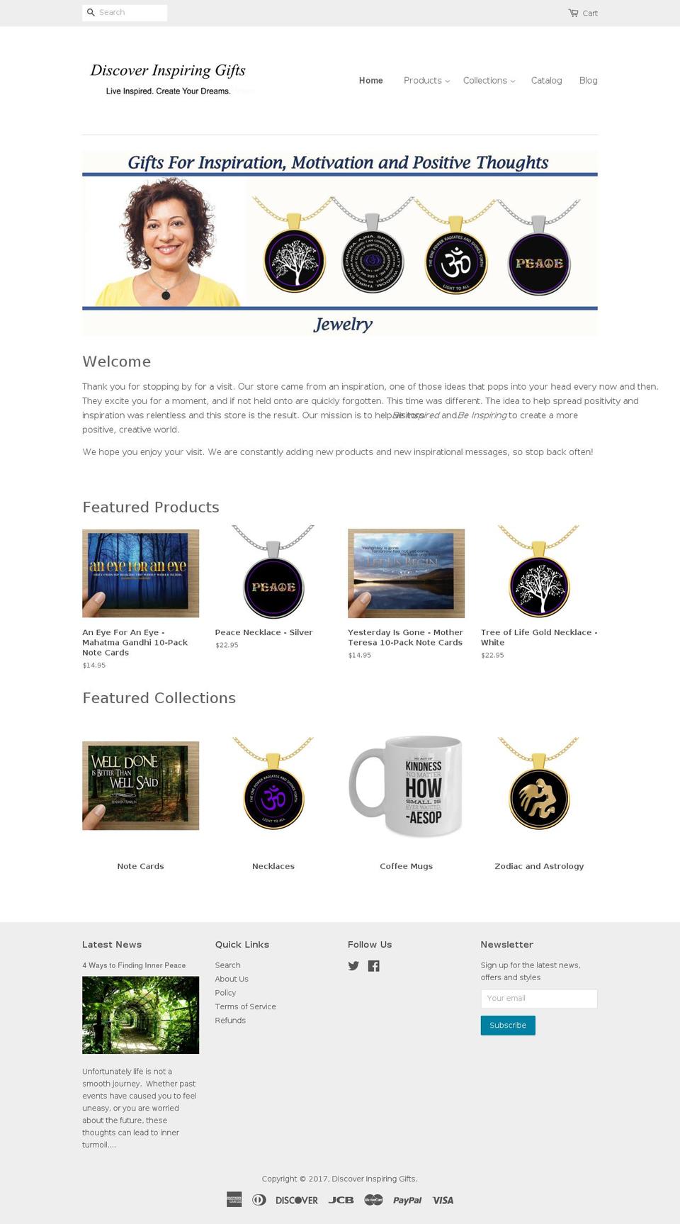 inspirationalquotesshop.com shopify website screenshot