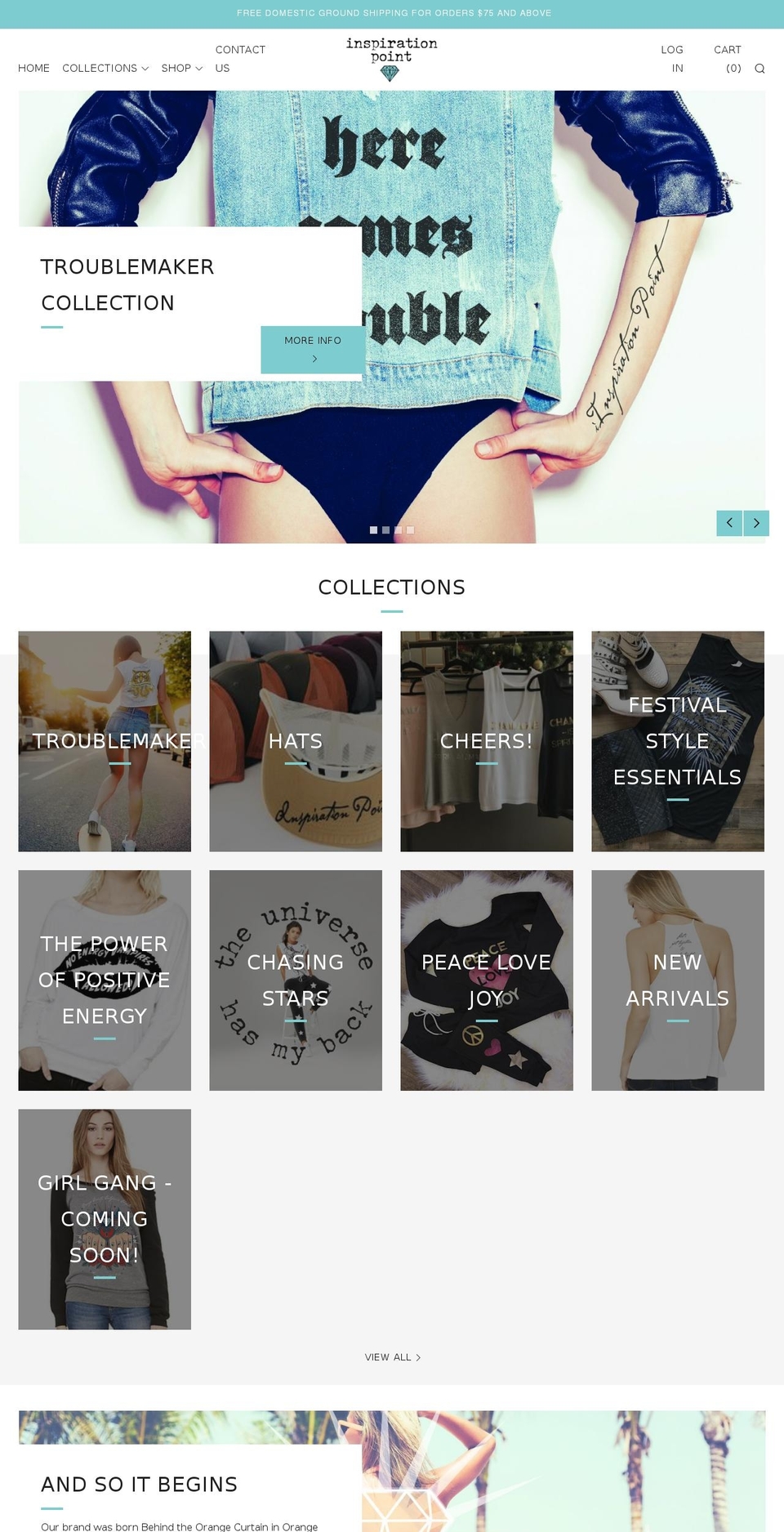 Clothing site Shopify theme site example inspirationpoint.co