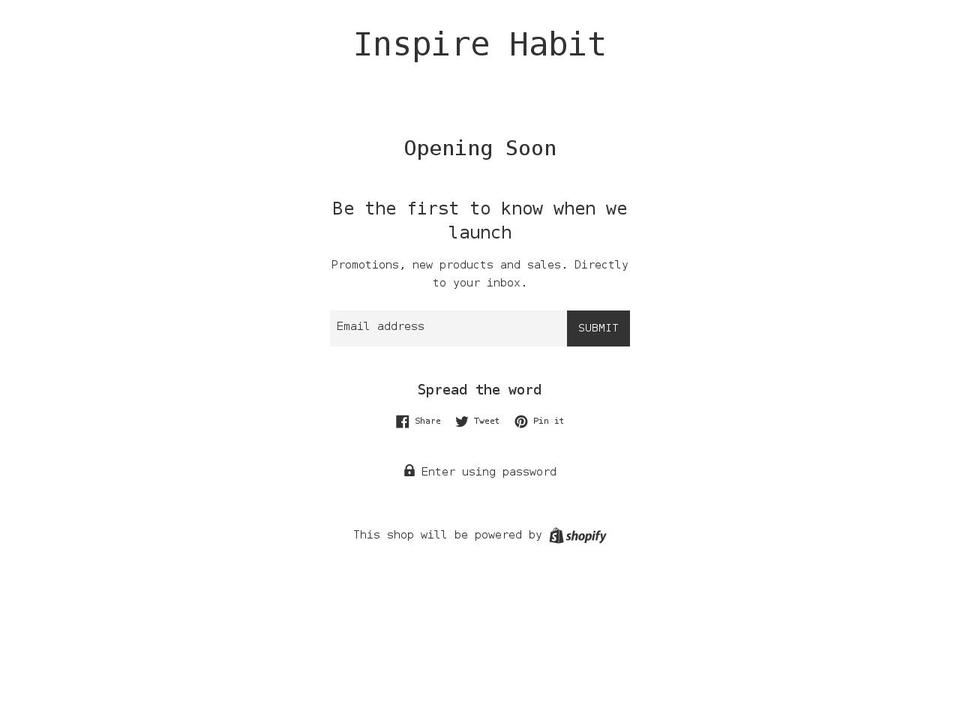 inspire-habit.myshopify.com shopify website screenshot
