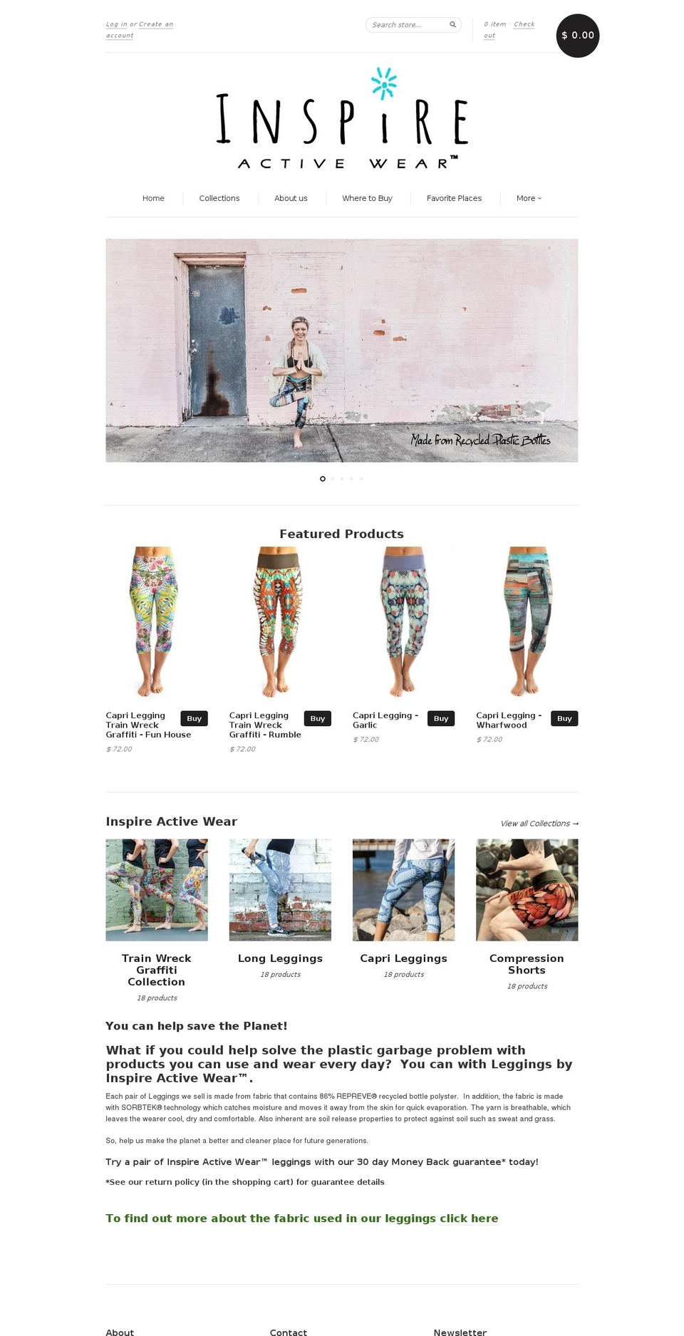 inspireactivewear.com shopify website screenshot