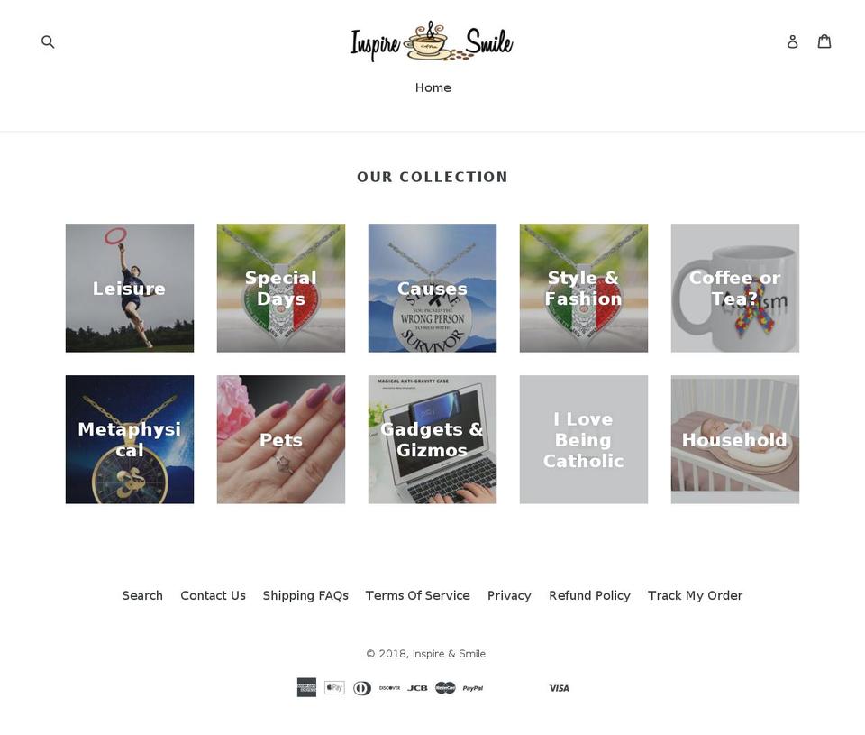 inspireandsmile.net shopify website screenshot