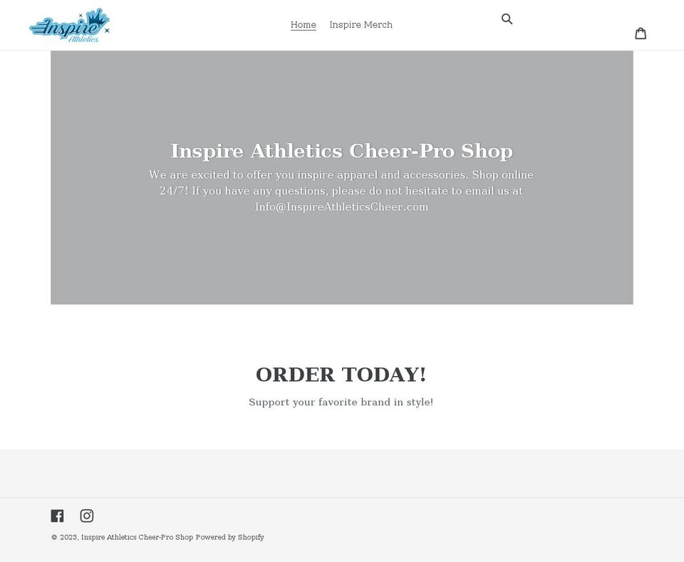inspireathleticsproshop.com shopify website screenshot