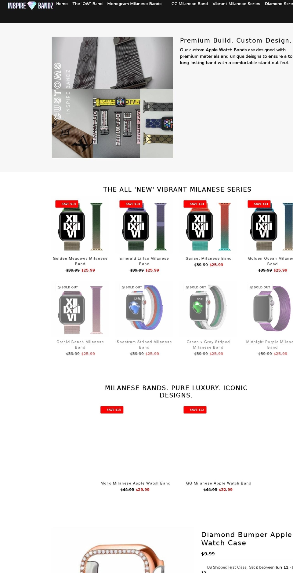 inspirebandz.com shopify website screenshot