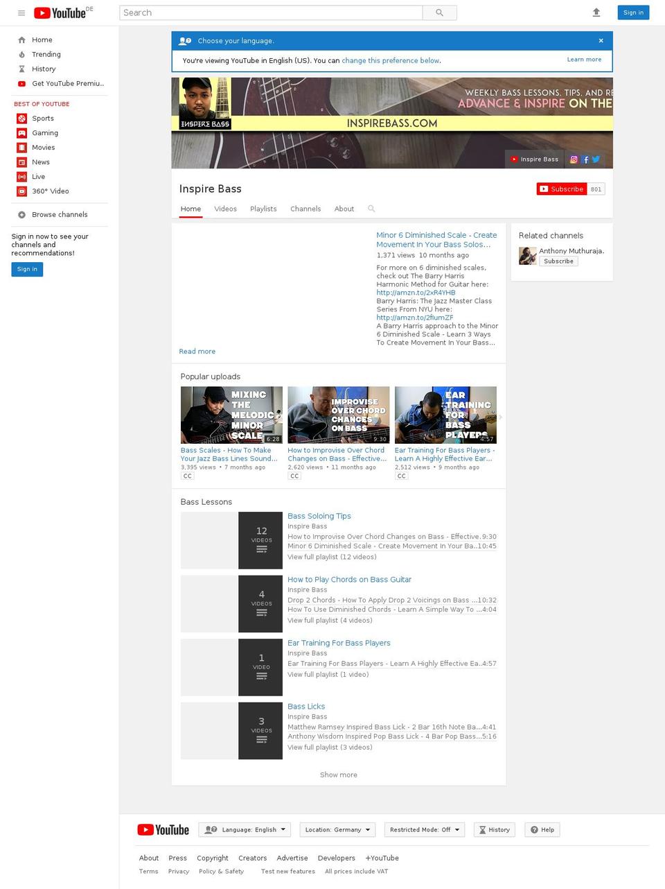 inspirebass.com shopify website screenshot