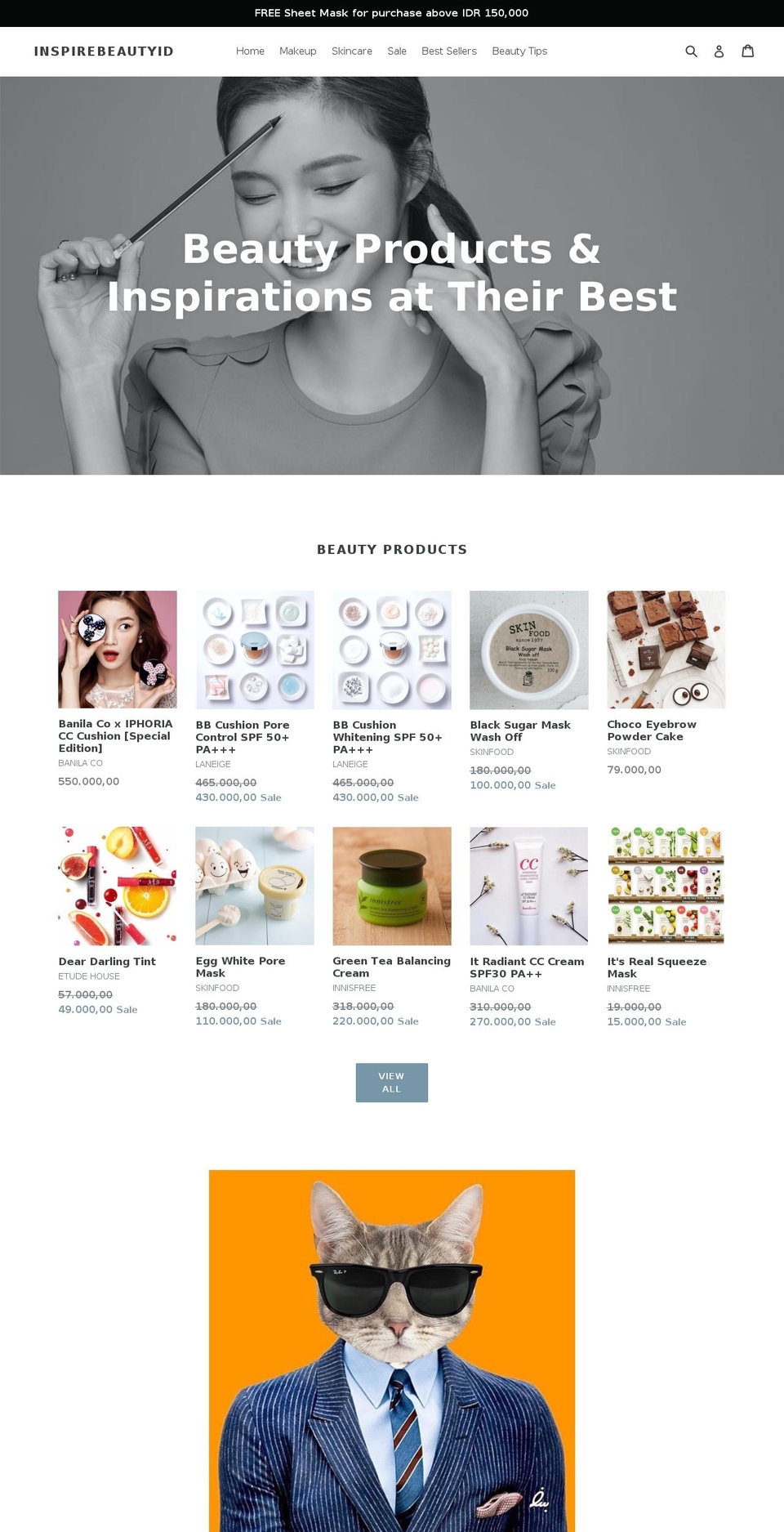 inspirebeautyid.com shopify website screenshot
