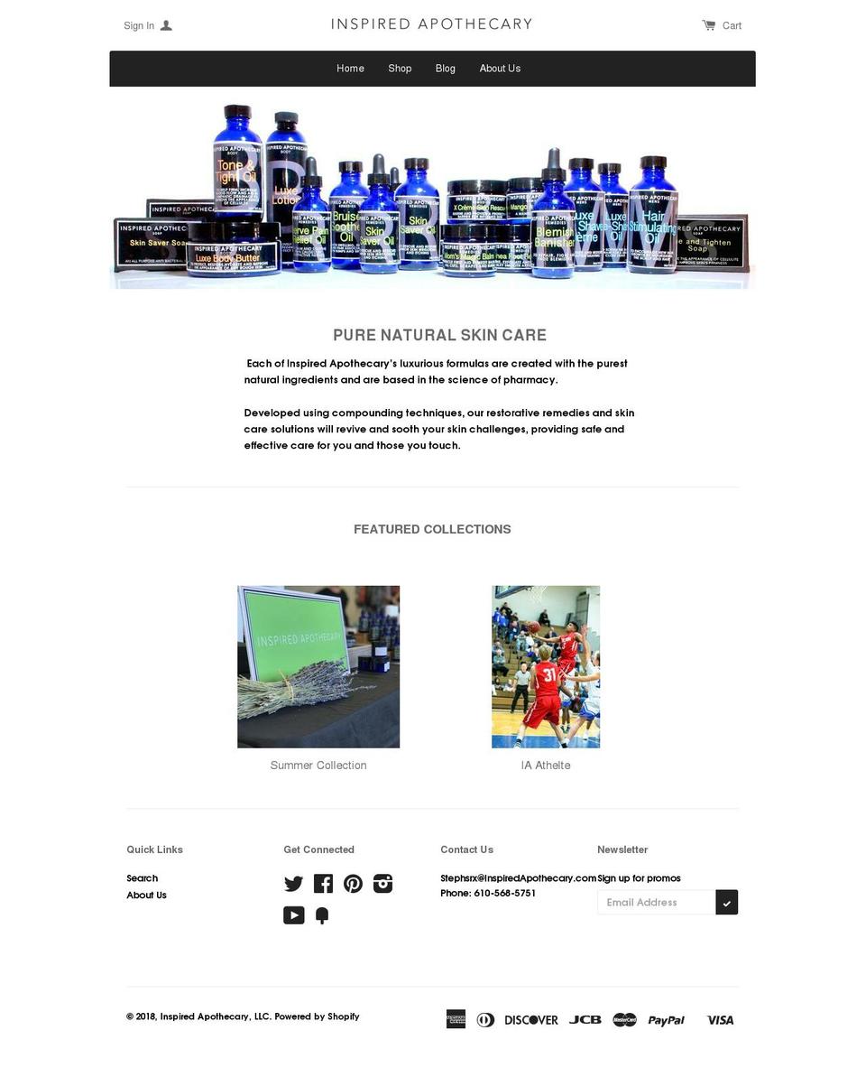 inspiredapothecary.com — Shopify storefront screenshot