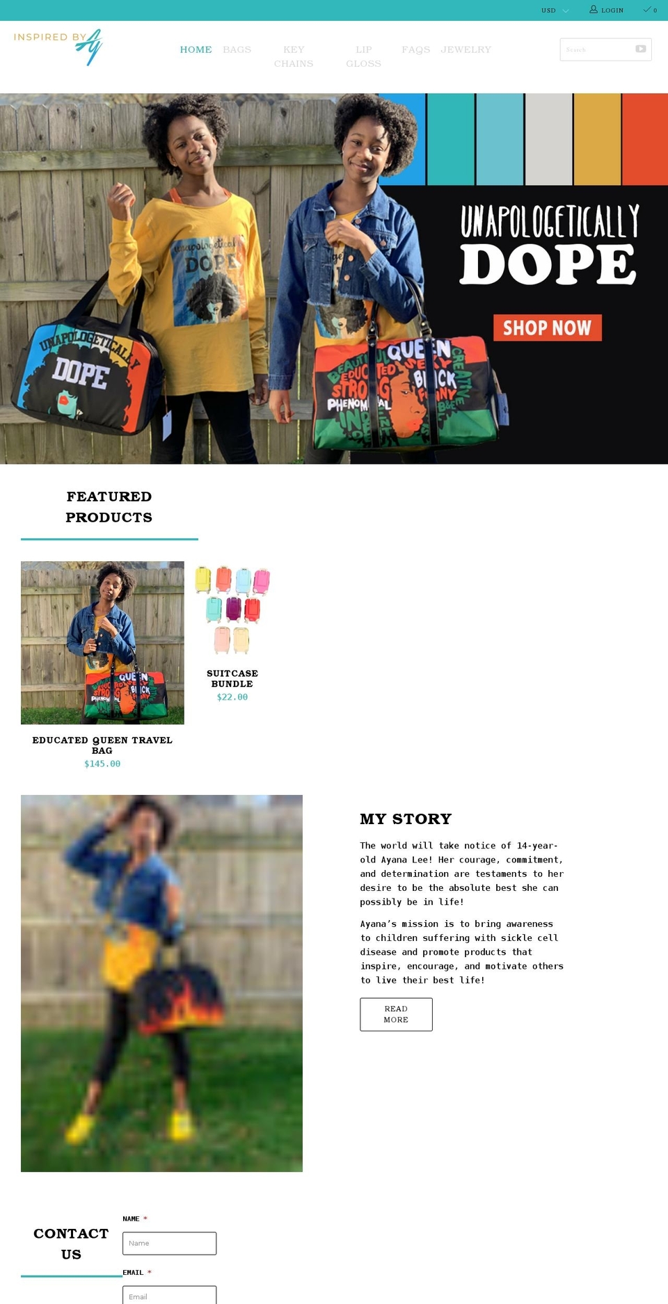 inspiredbyay.com shopify website screenshot