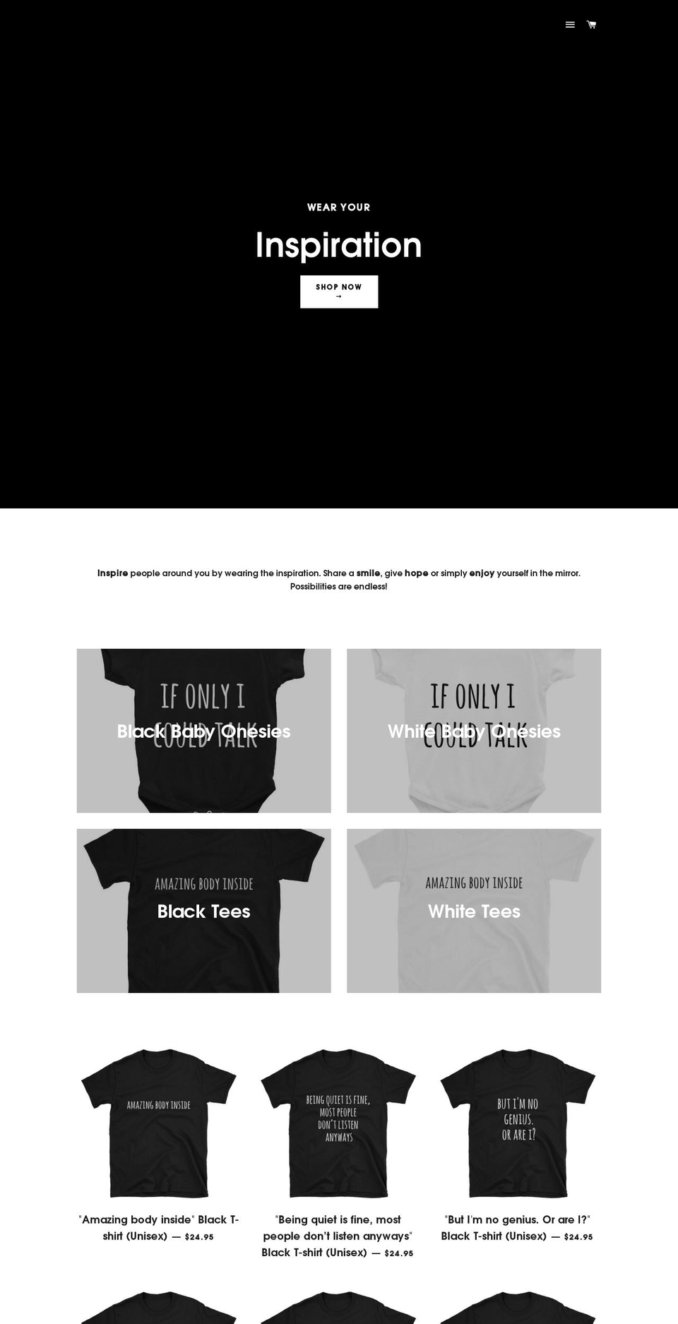 inspiredbyclothes.com shopify website screenshot