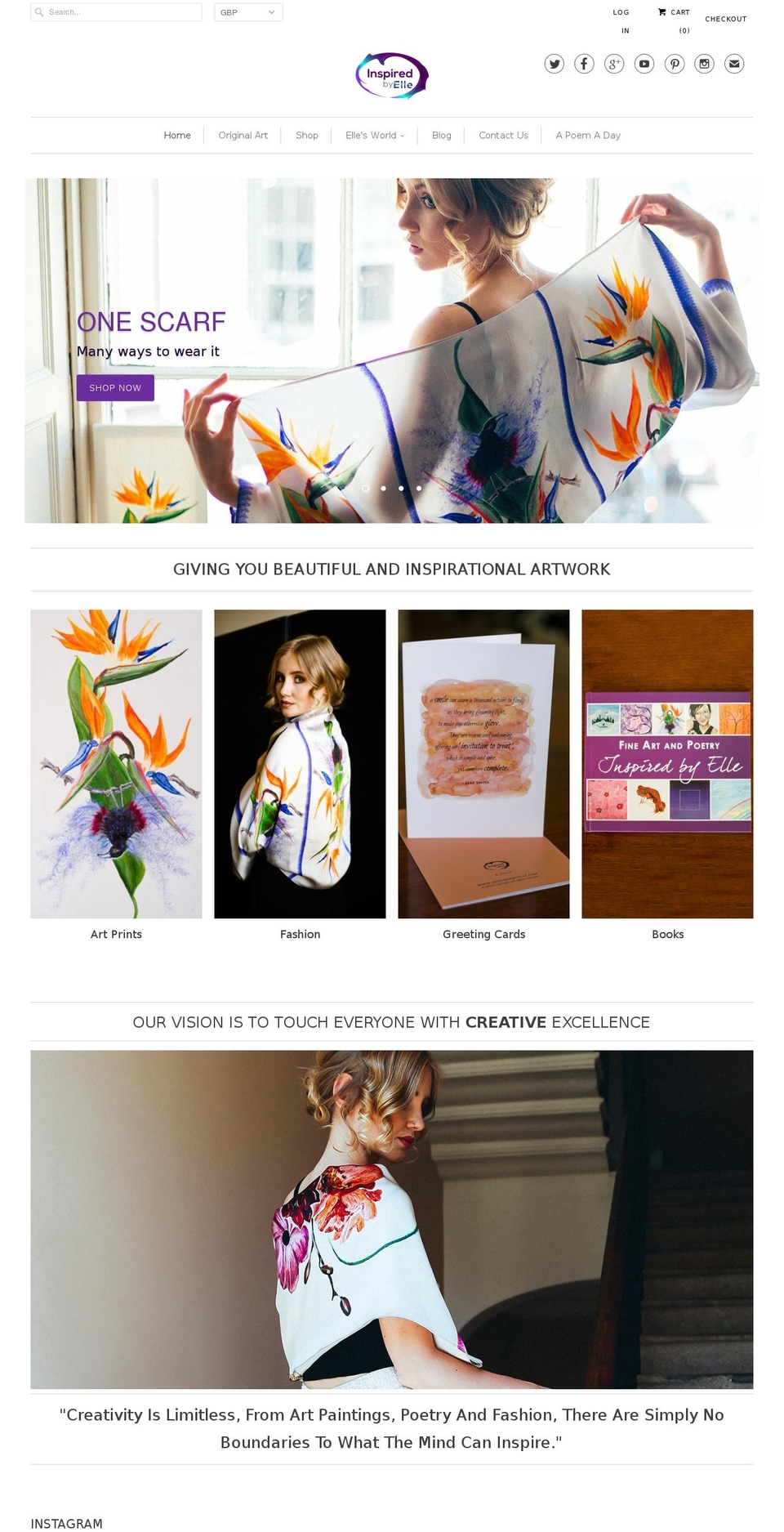 inspiredbyelle.com shopify website screenshot