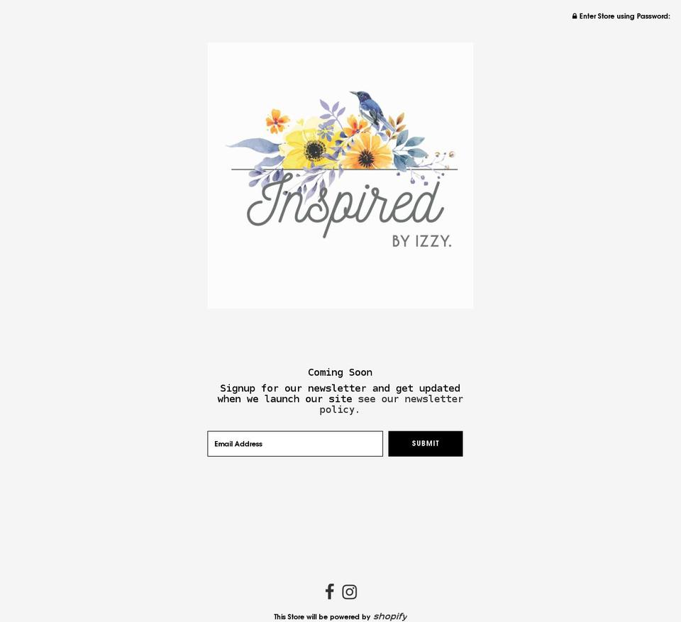 inspiredbyizzy.net shopify website screenshot