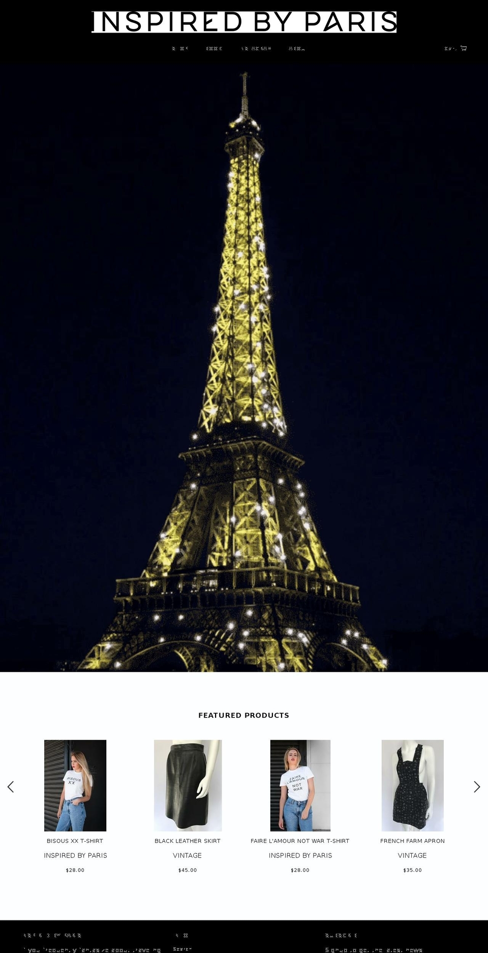 inspiredbyparis.com shopify website screenshot