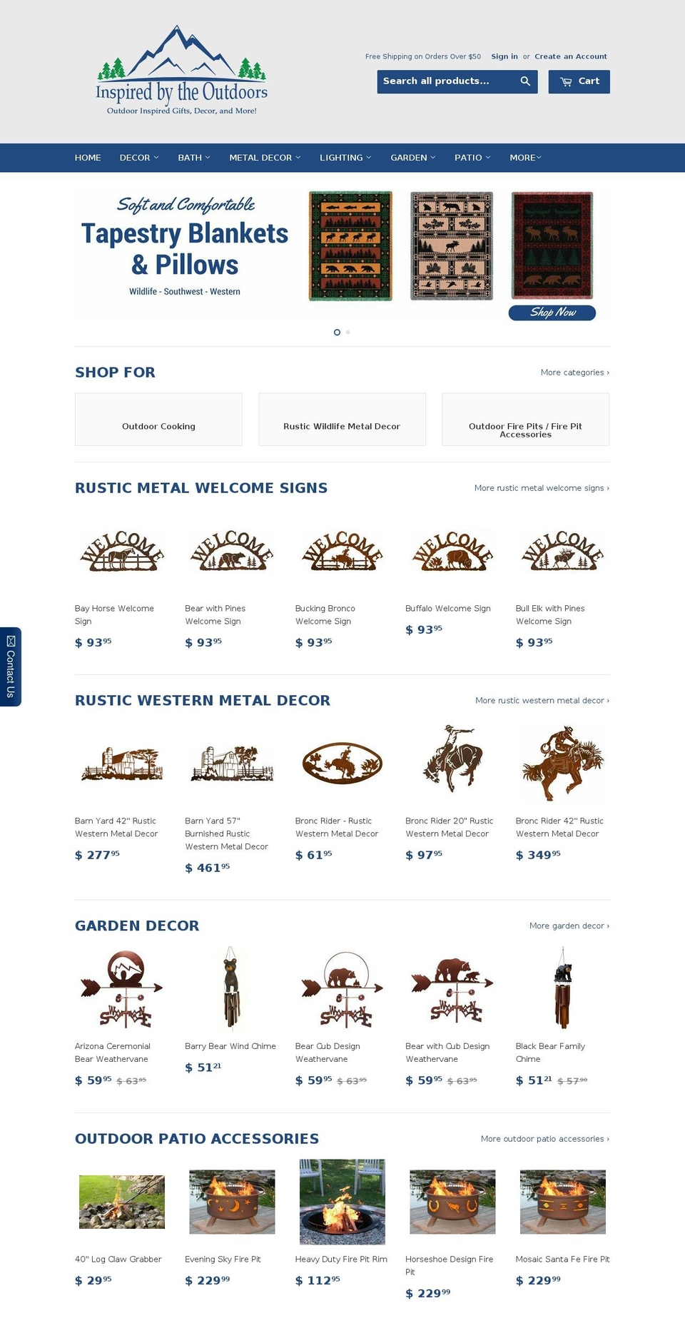 inspiredbytheoutdoors.com shopify website screenshot