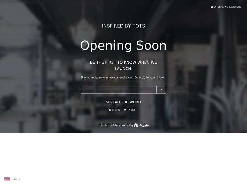 inspiredbytots.com — Shopify storefront screenshot