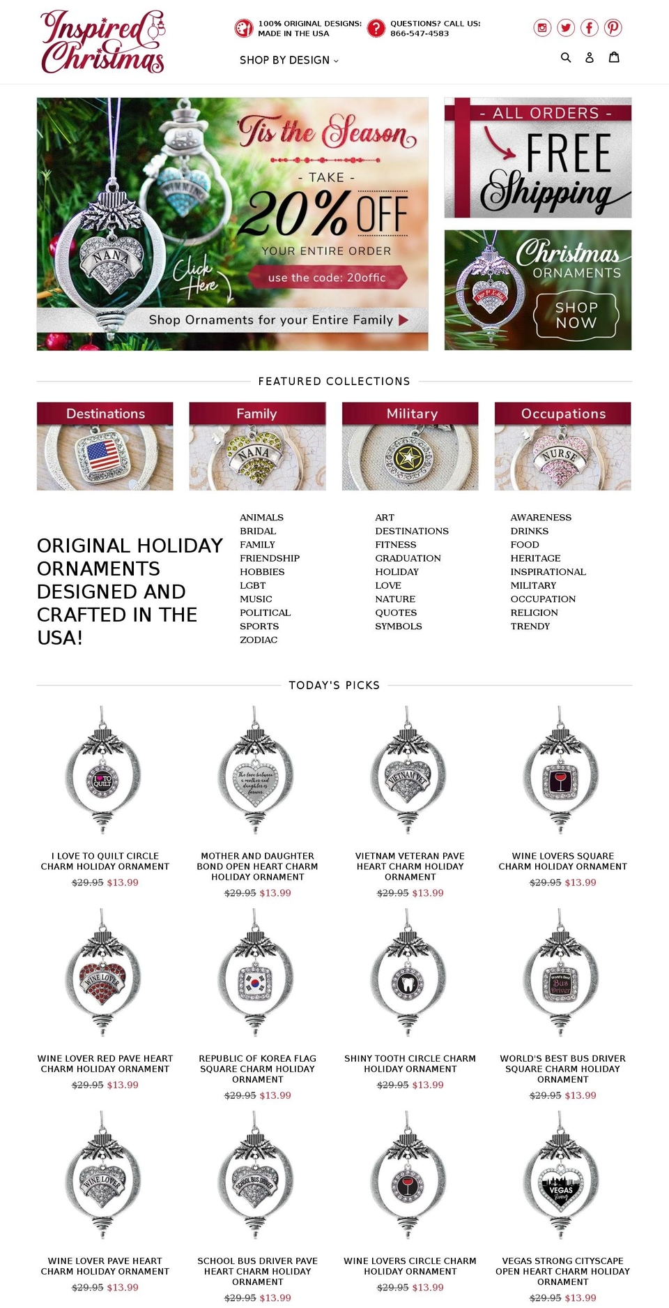 inspiredchristmas.com — Shopify storefront screenshot