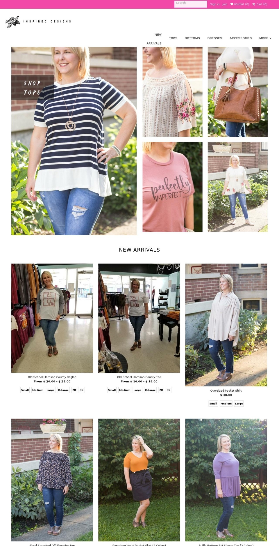 inspireddesignsboutique.com — Shopify storefront screenshot