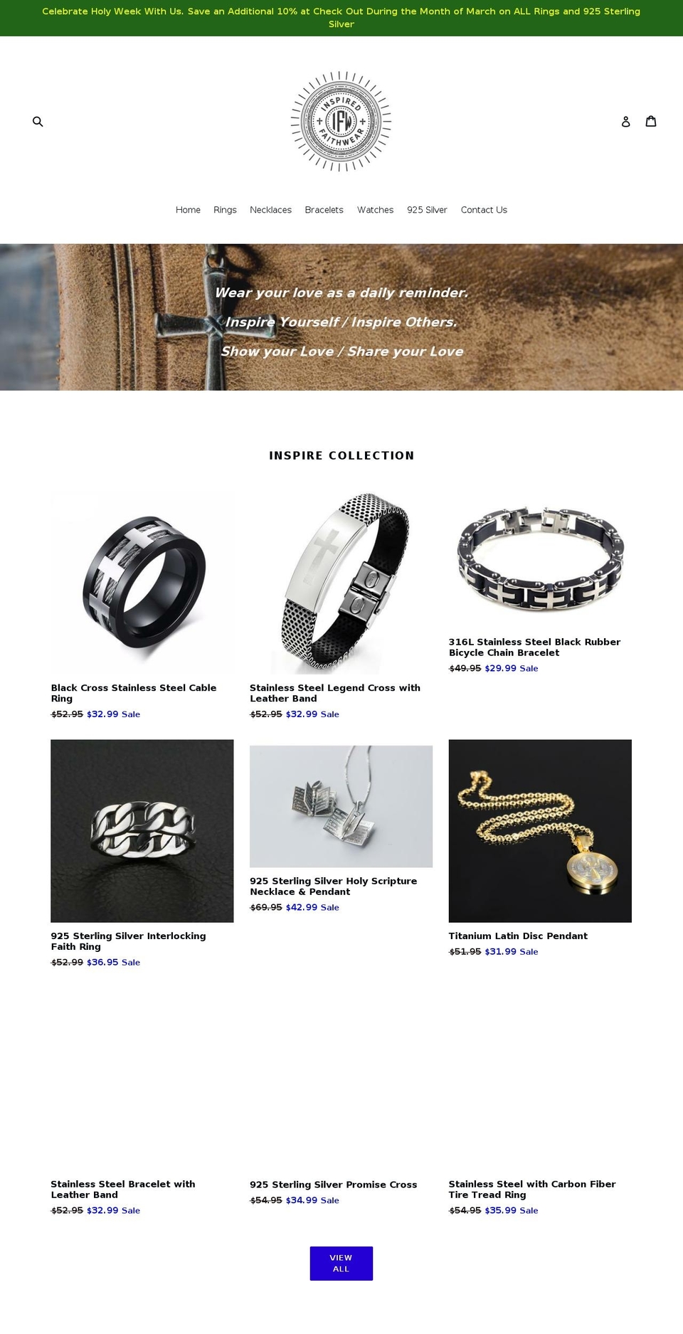 inspiredfaithwear.com — Shopify storefront screenshot
