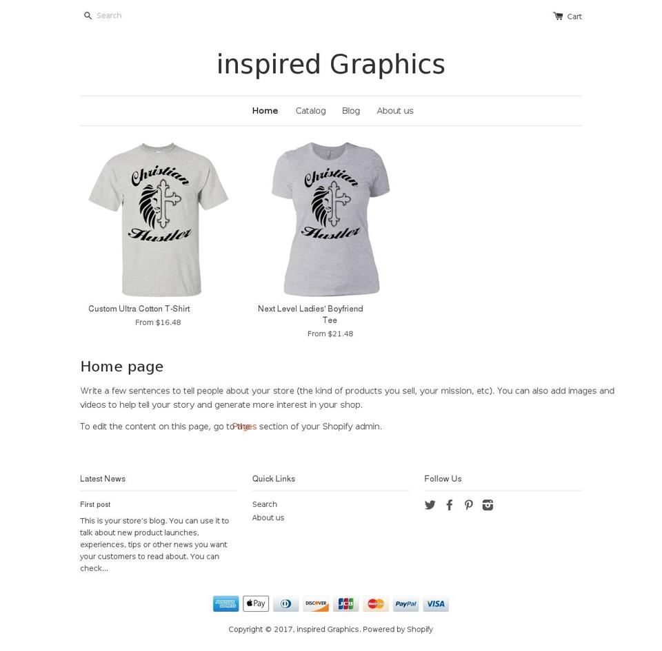 inspiredgraphics1.com shopify website screenshot