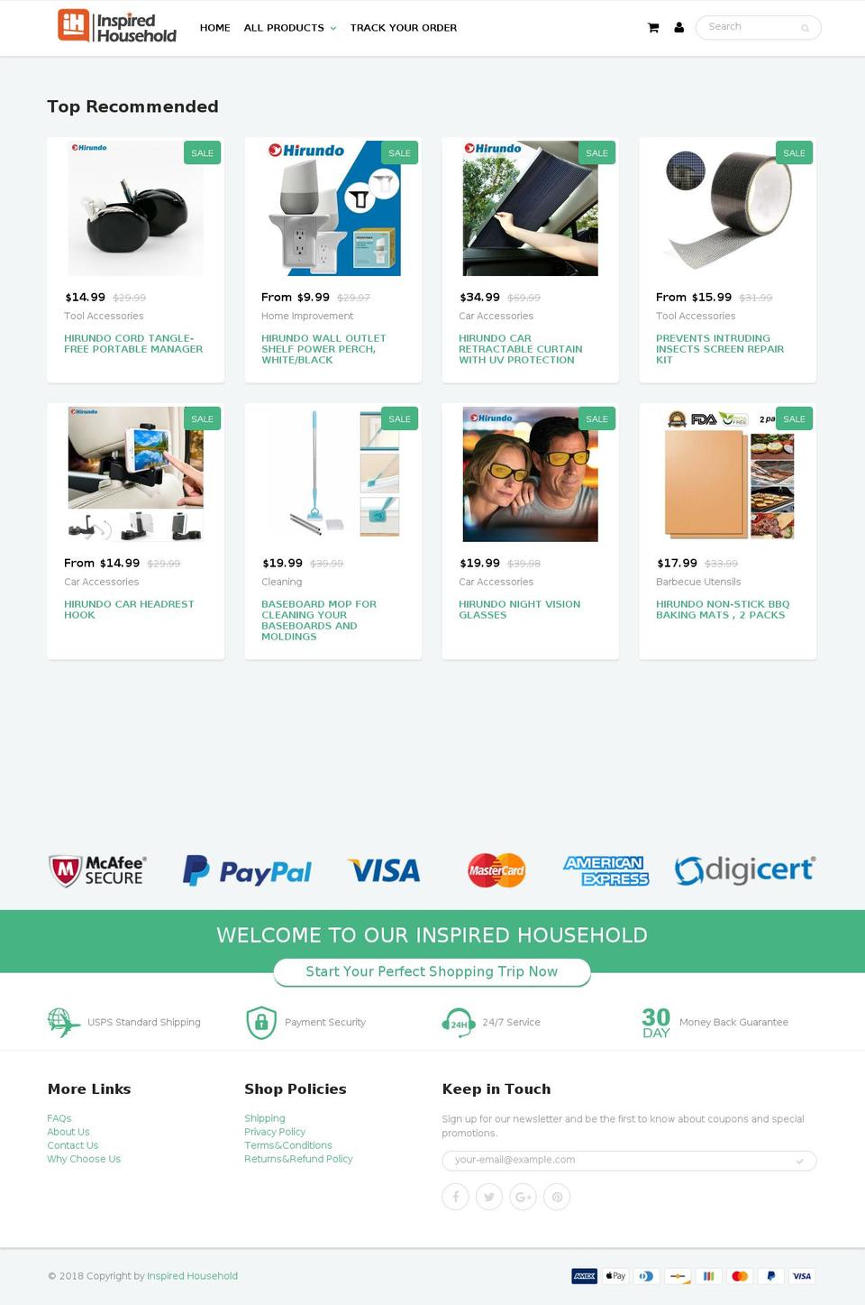 Theme1 Shopify theme site example inspiredhousehold.com