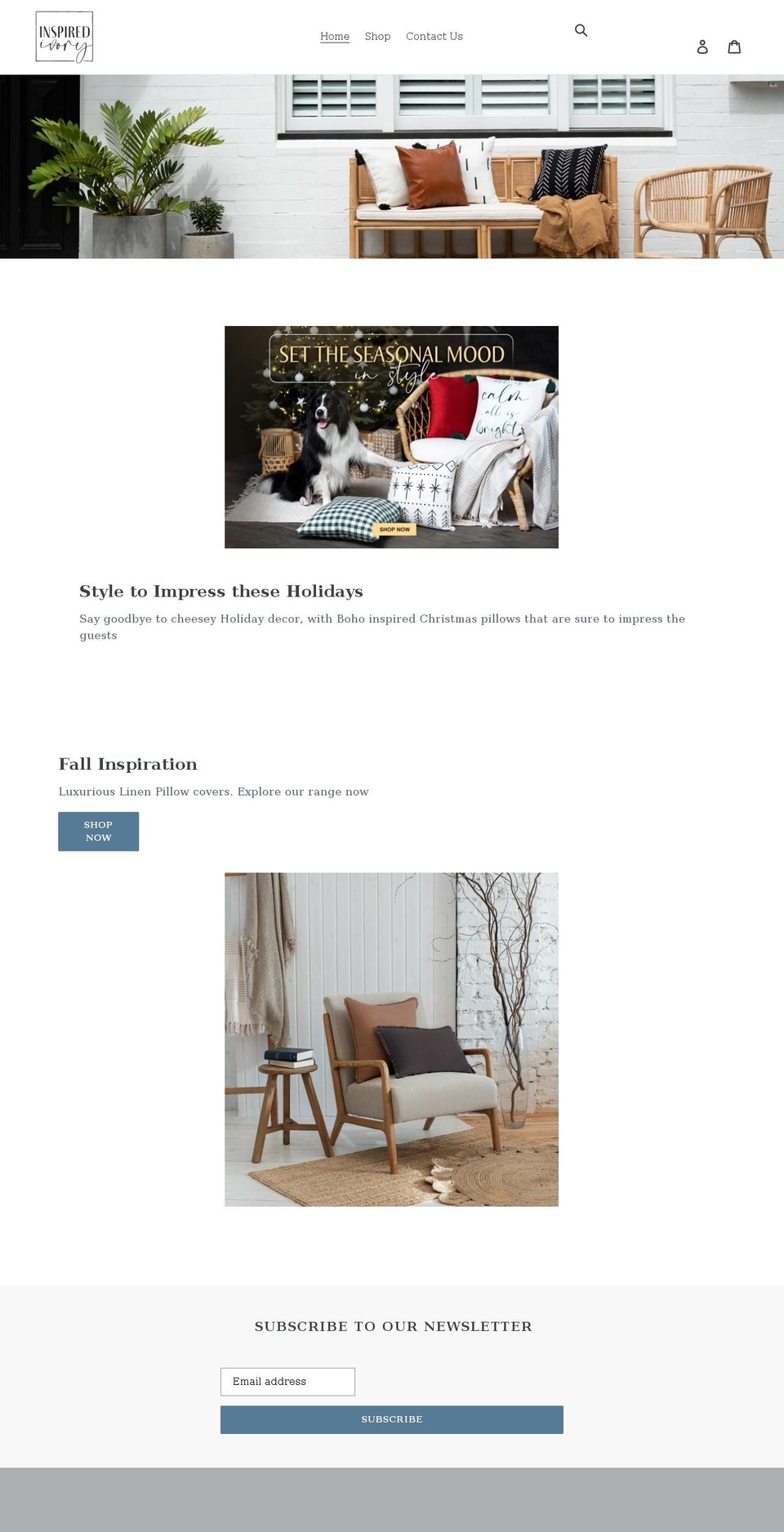 inspiredivory.com shopify website screenshot