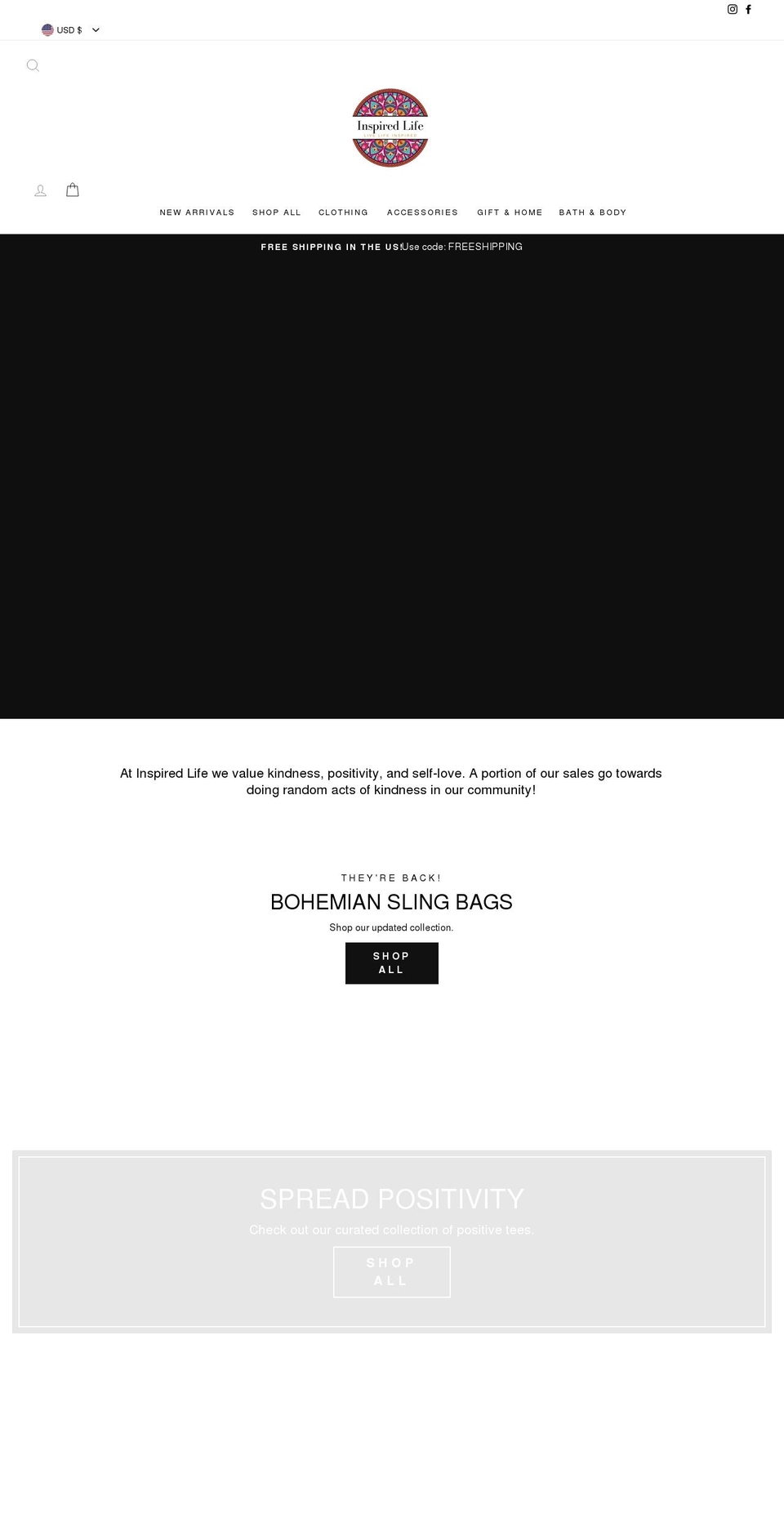 inspiredlifeboutique.com shopify website screenshot