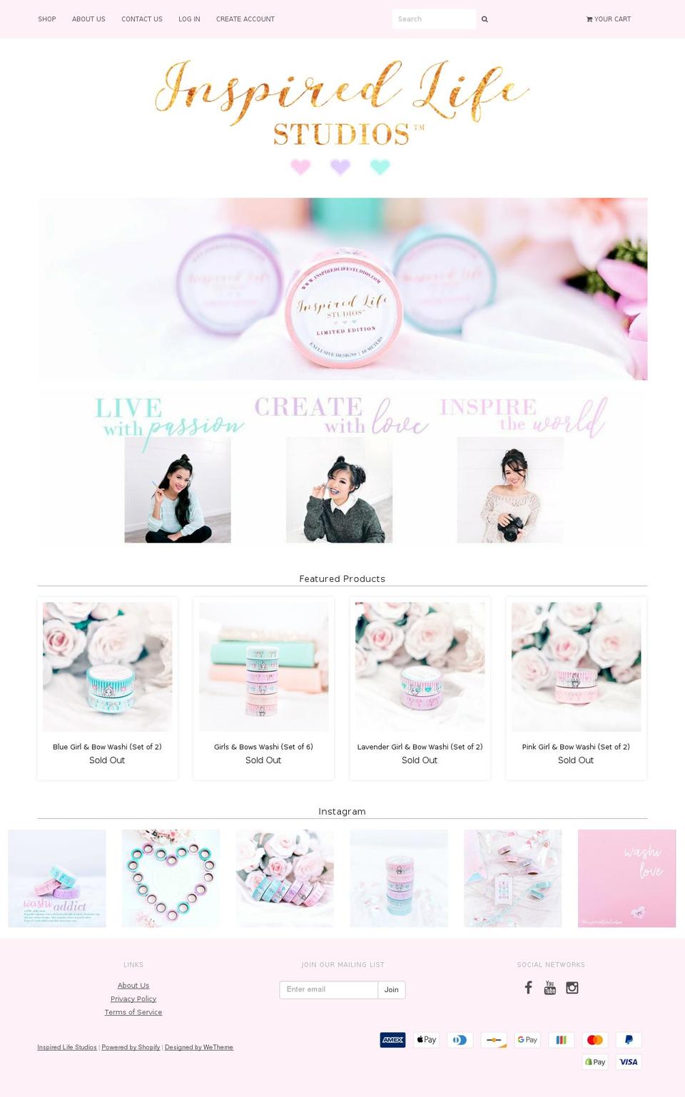 inspiredlifestudios.com — Shopify storefront screenshot