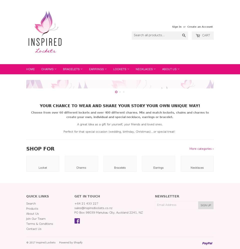 inspiredlockets.com shopify website screenshot