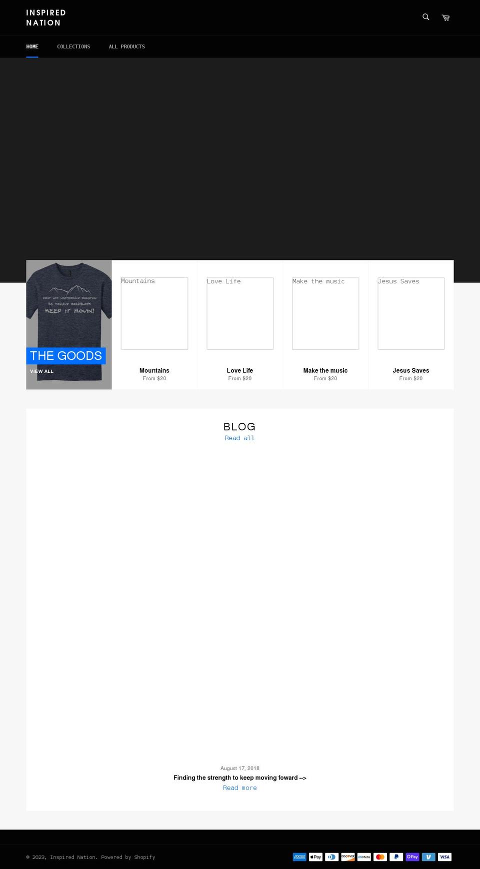 inspirednation.net shopify website screenshot