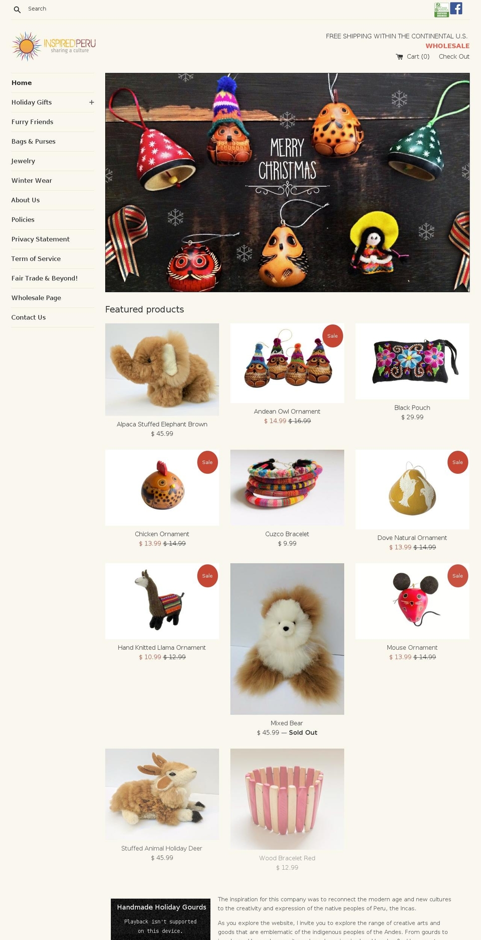 inspiredperu.com shopify website screenshot