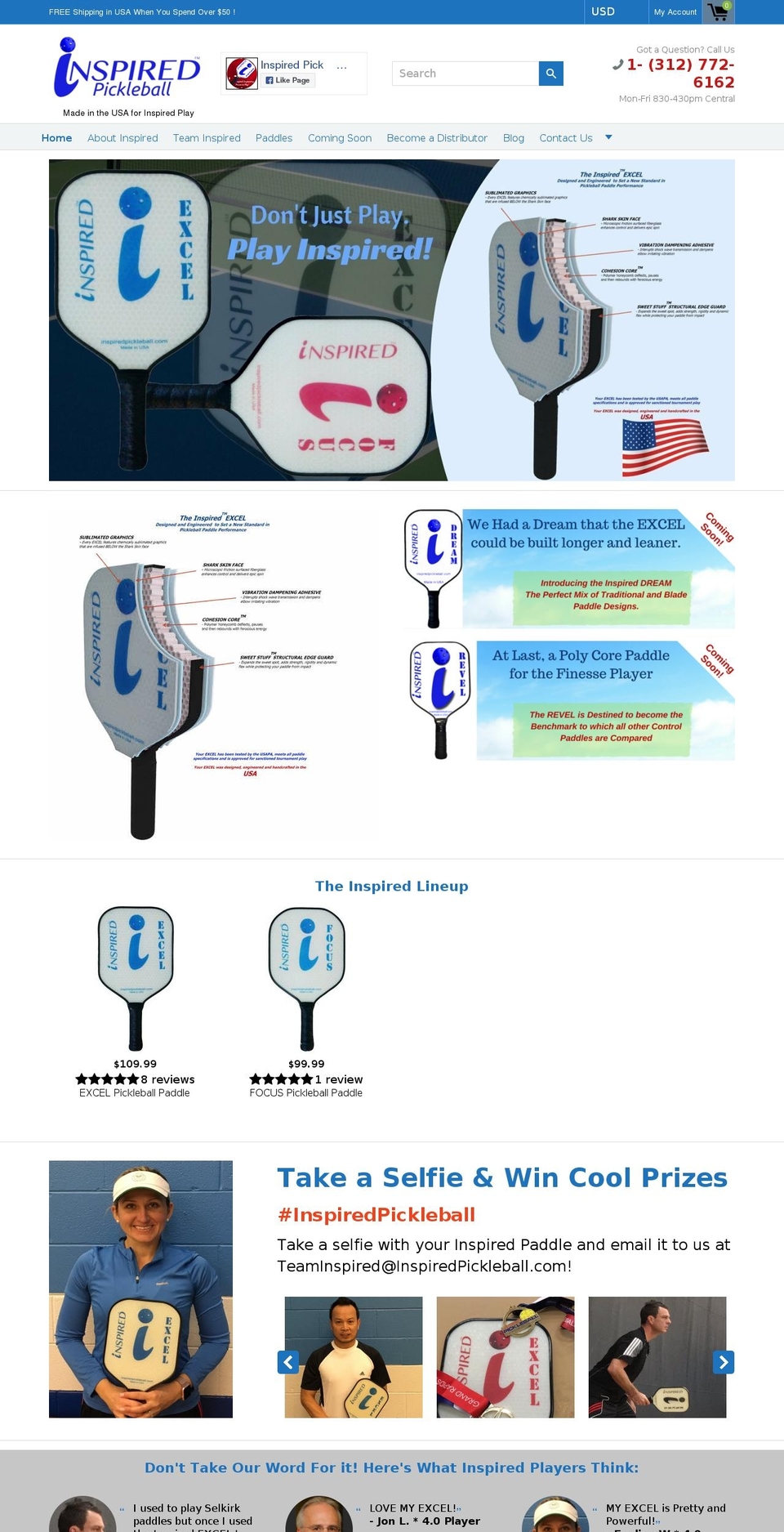 inspiredpickleball.com shopify website screenshot