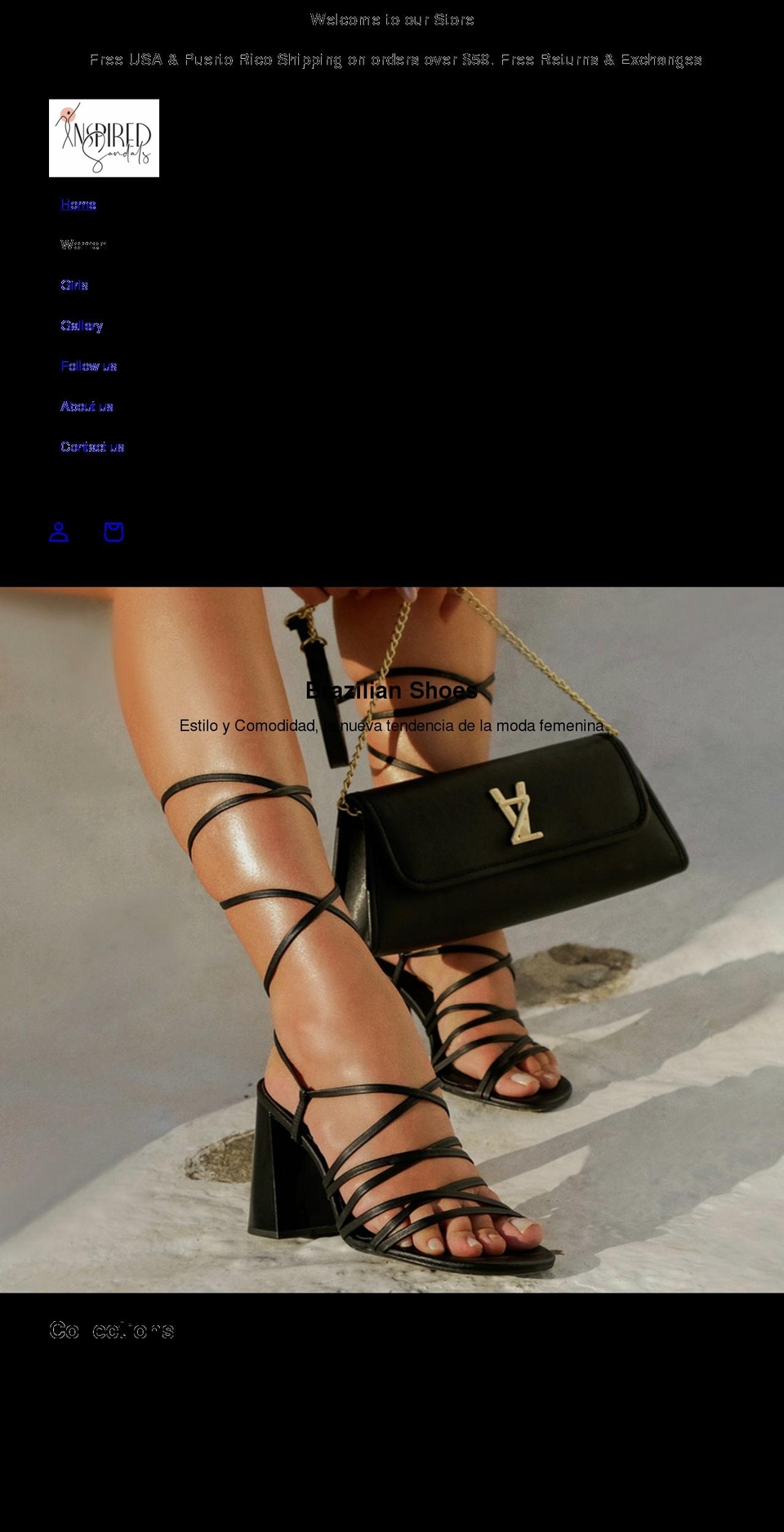 inspiredsandals.com shopify website screenshot