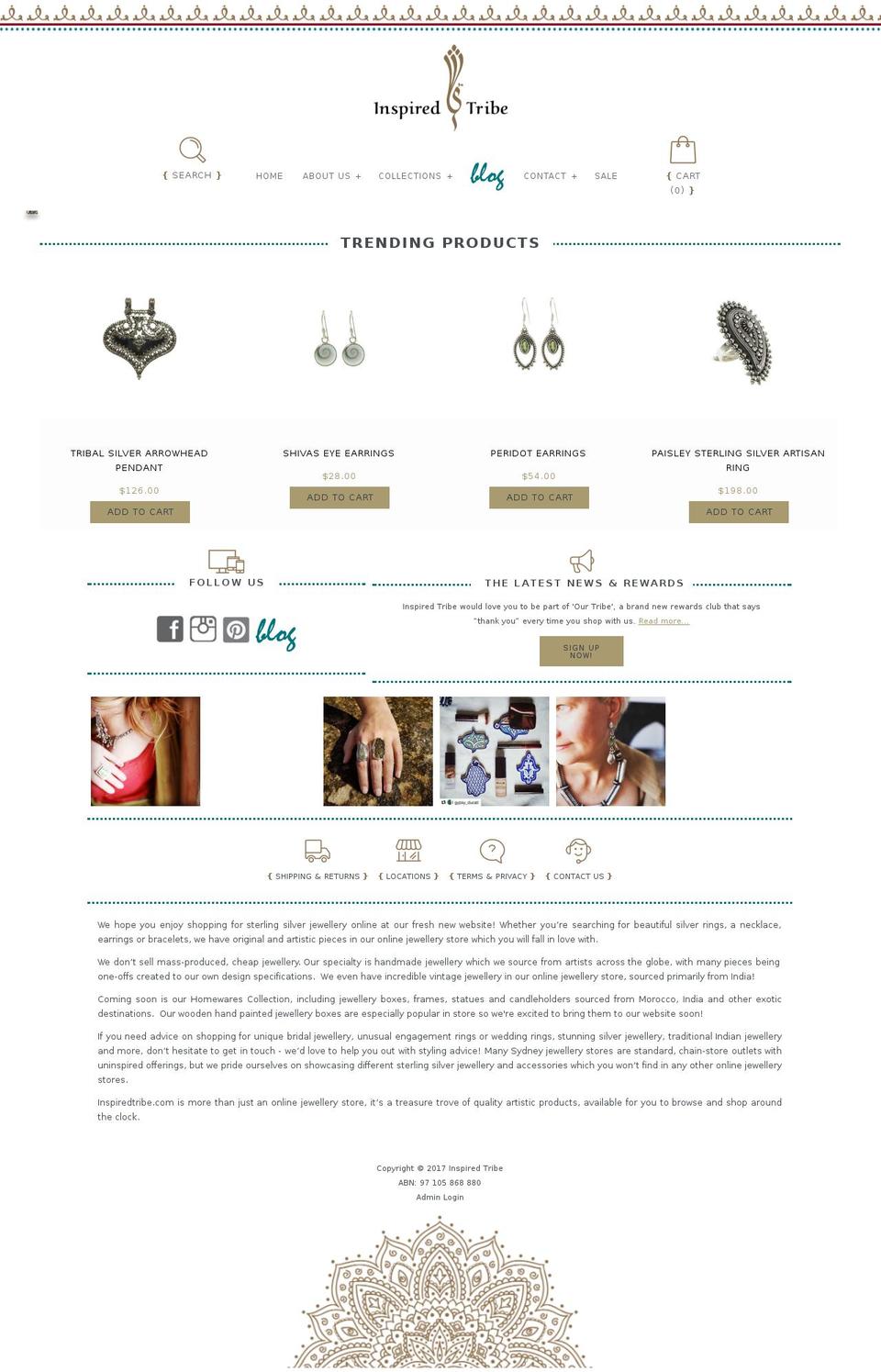 inspiredtribe.com shopify website screenshot