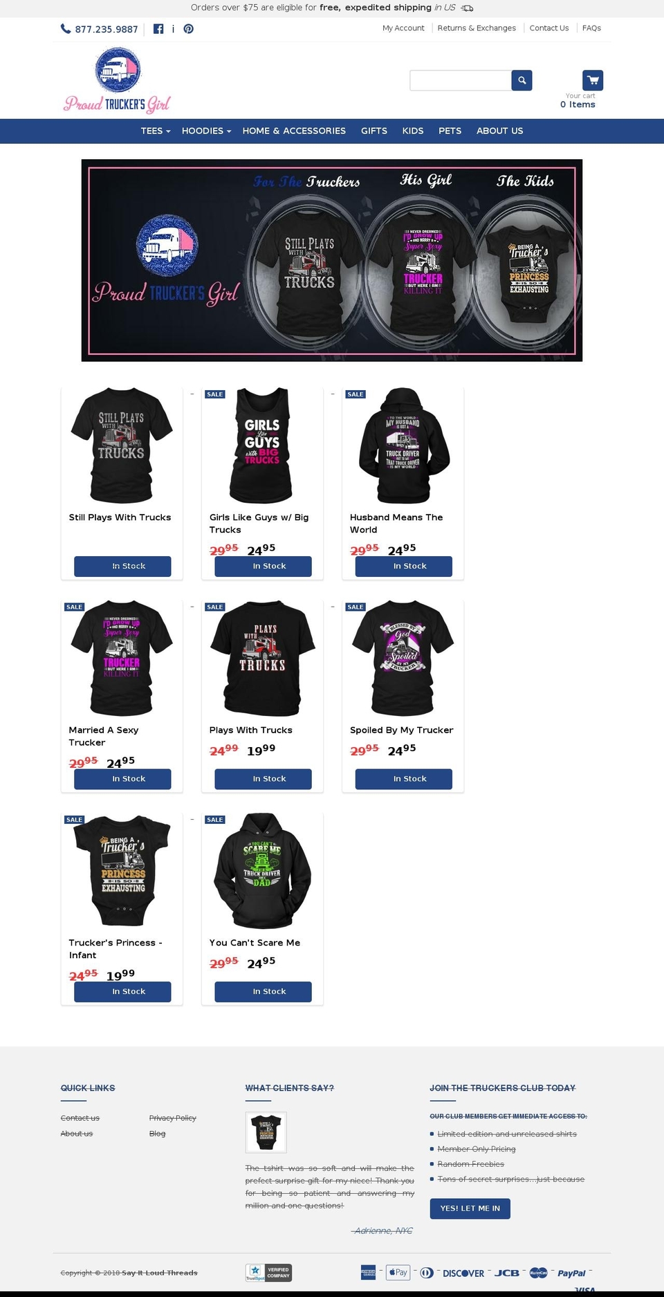 inspiredtruckers.com shopify website screenshot