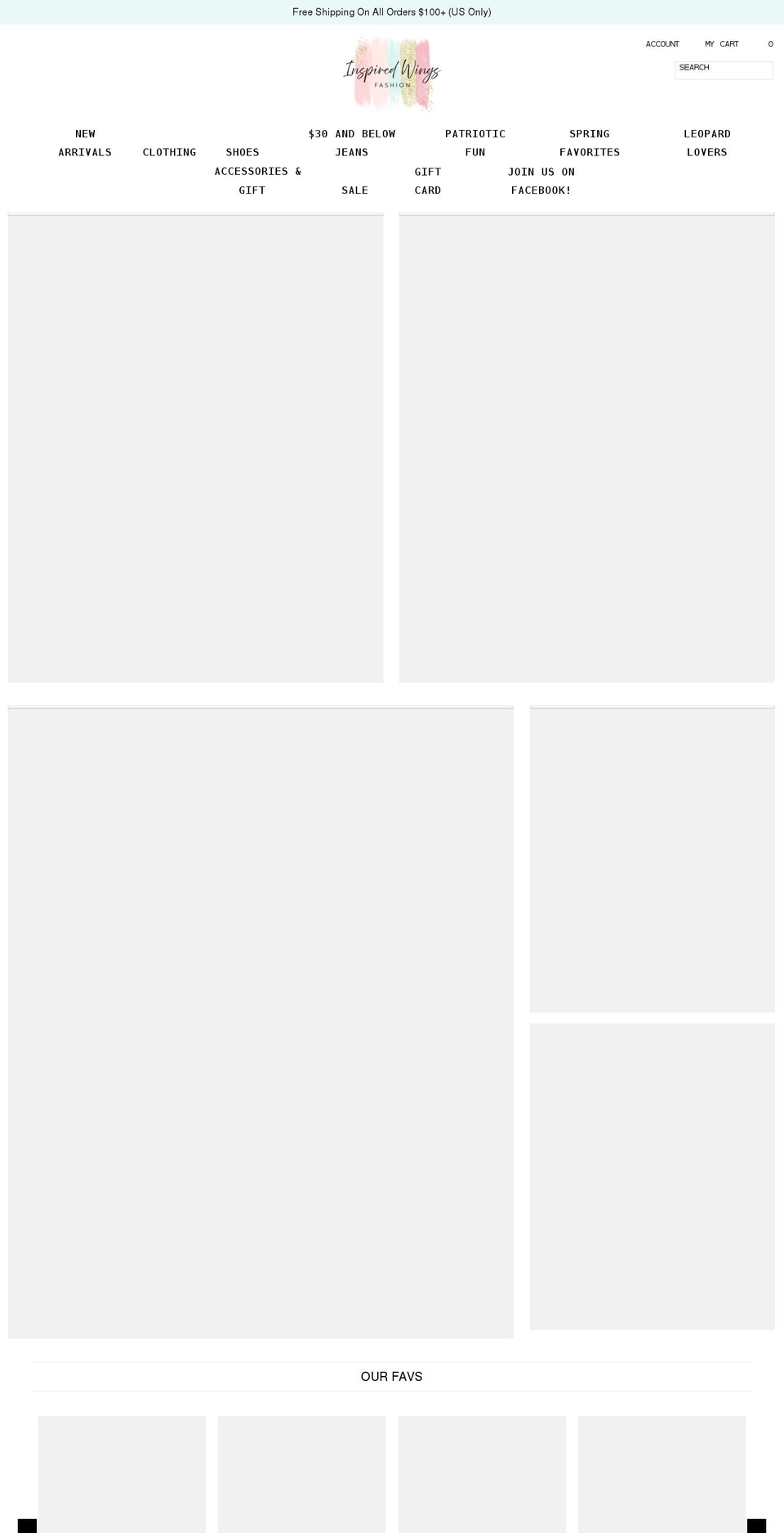 inspiredwingsfashion.com — Shopify storefront screenshot