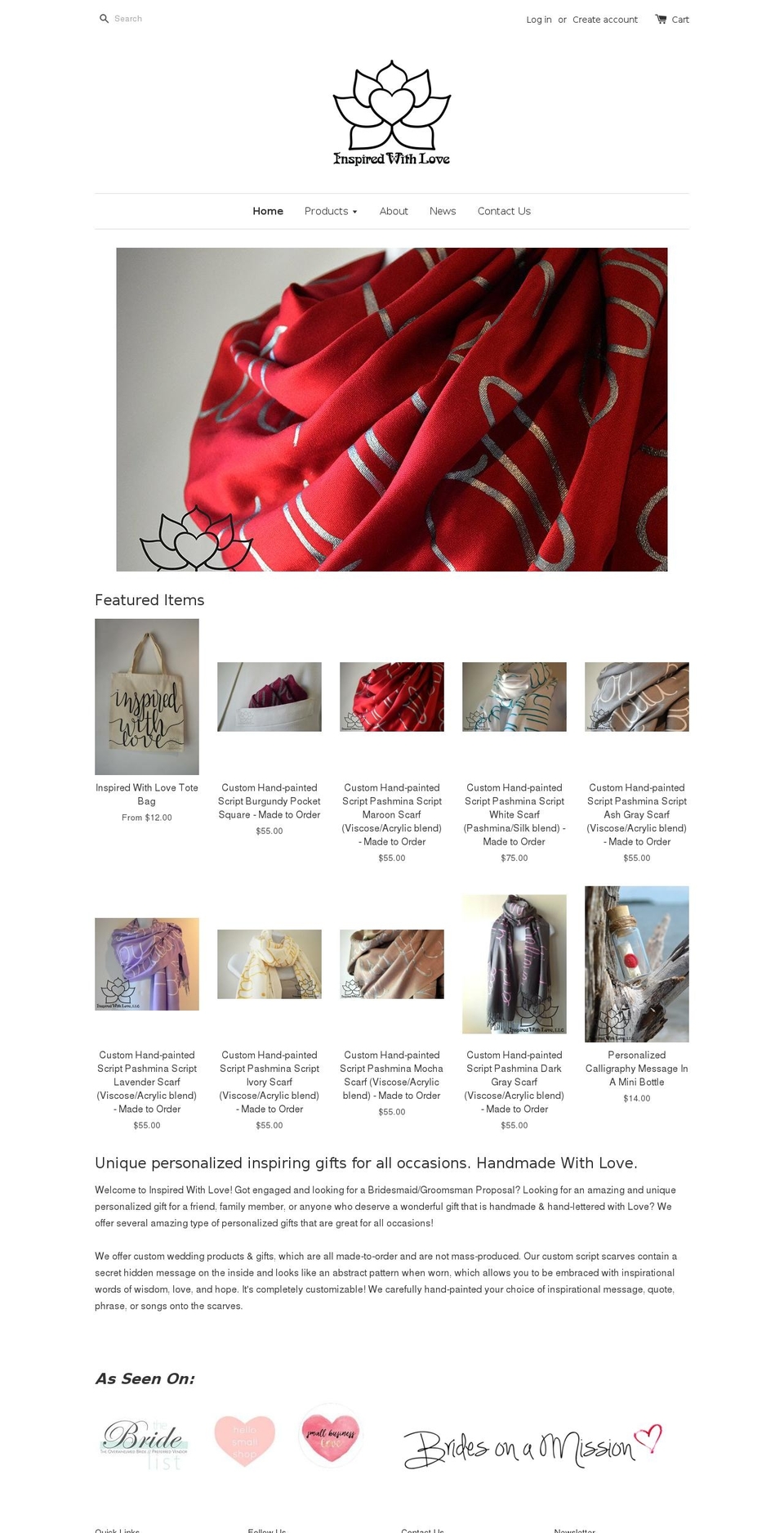inspiredwithlove.com shopify website screenshot
