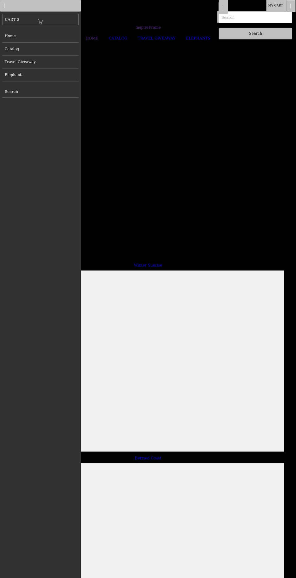 inspireframe.com shopify website screenshot