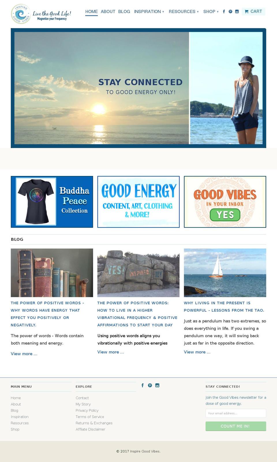 inspire Shopify theme site example inspiregoodvibes.com