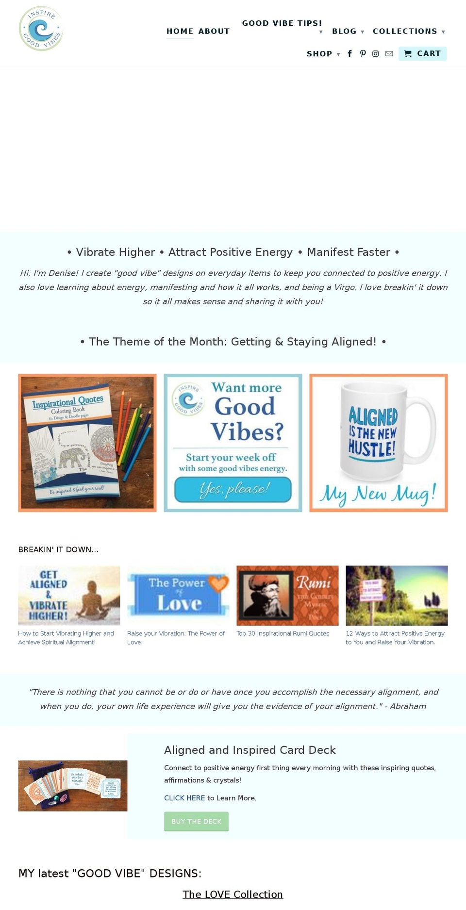 inspiregoodvibes.org shopify website screenshot