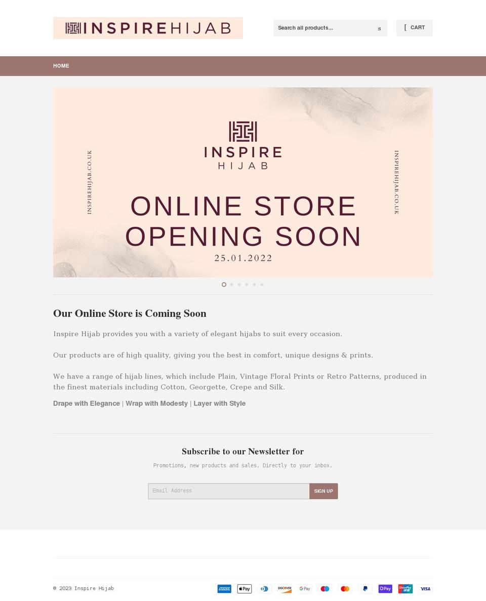 inspirehijab.co.uk shopify website screenshot