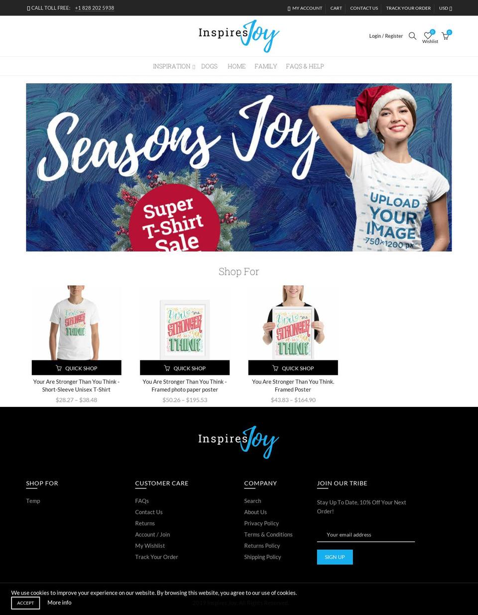 inspiresjoy.com shopify website screenshot