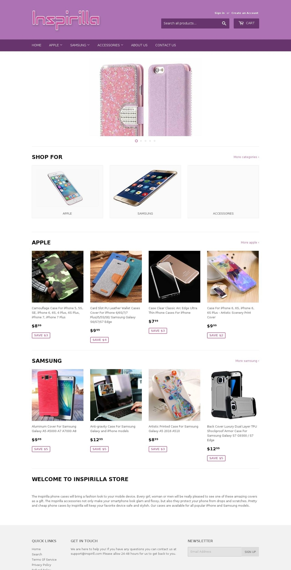 inspirilla.com shopify website screenshot