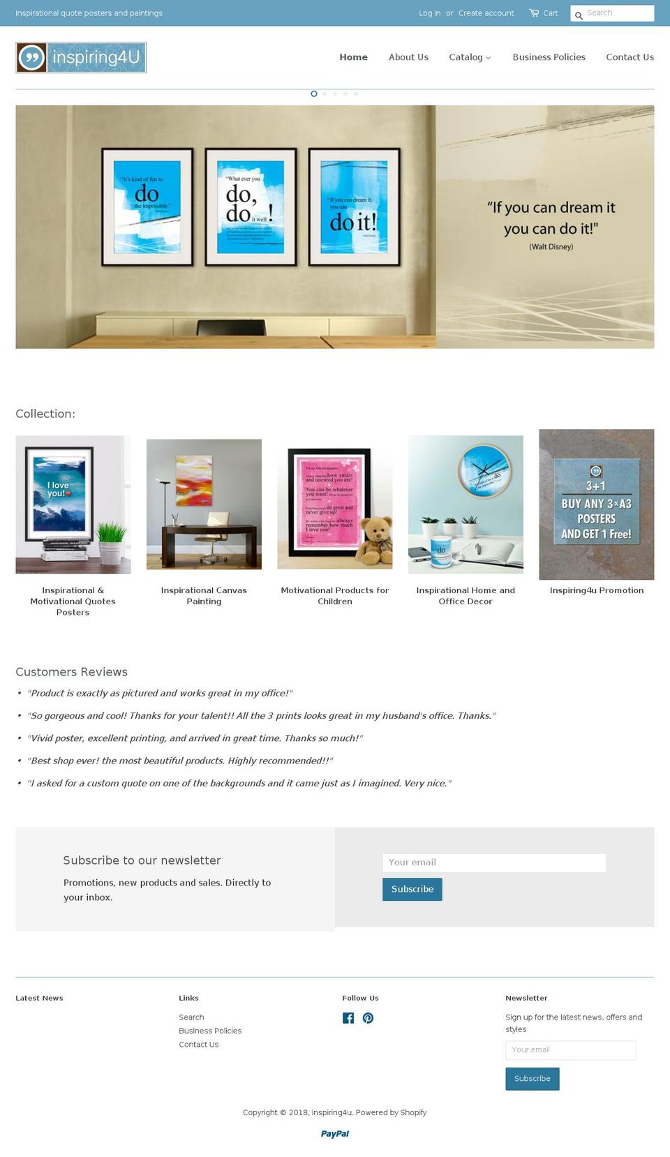 inspiring4u.com — Shopify storefront screenshot